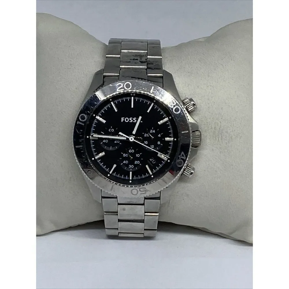 Fossil Retro Traveler CH2848 Mens Stainless Steel Analog Dial Quartz Watch QB686